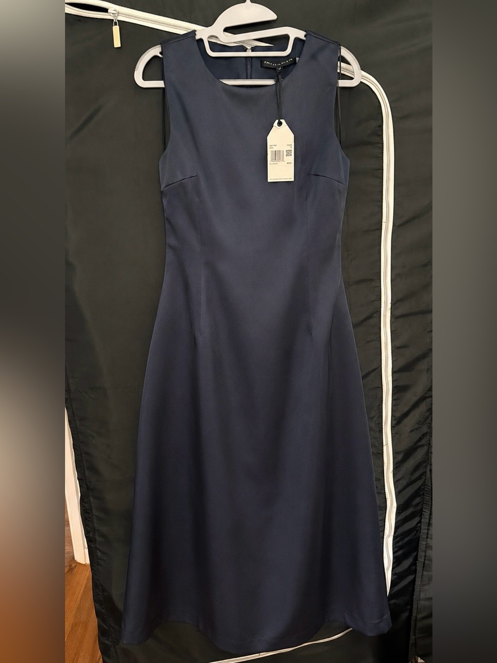 ENGLISH FACTORY Satin Sleeveless Midi Dress Navy M NWT
